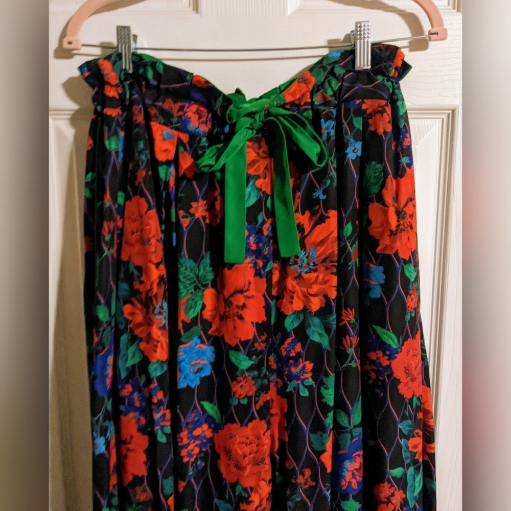 SOLD *HP* H&M x Kenzo Wide Leg Pants S Floral Print Reversible Rare Silk Blend - Picture 2 of 5